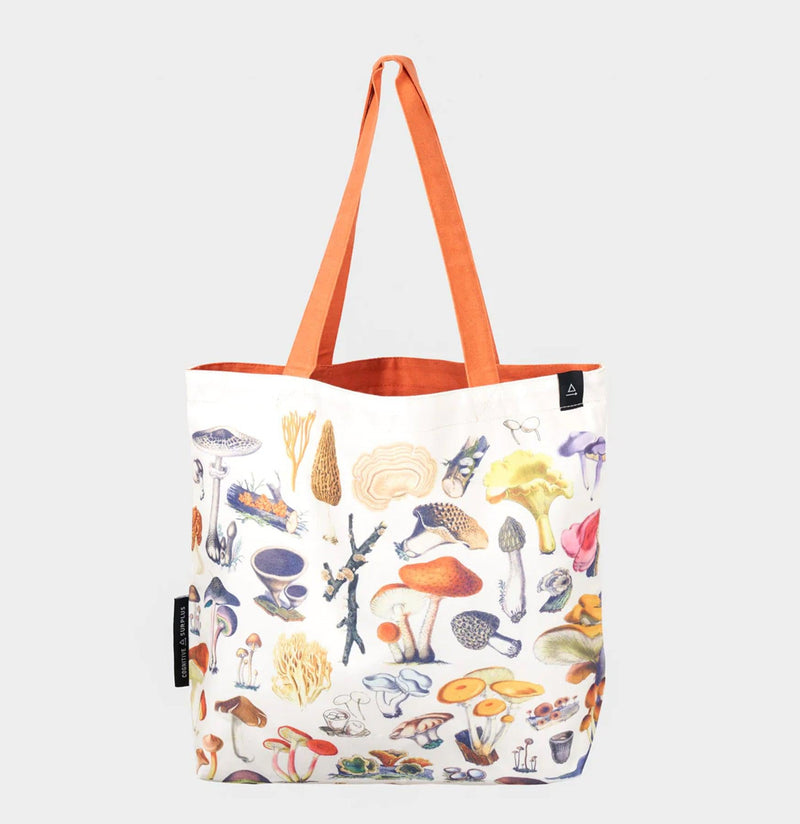 Woodland Mushrooms Canvas Shoulder Tote-Bags-Cognitive Surplus-PaxtonGate